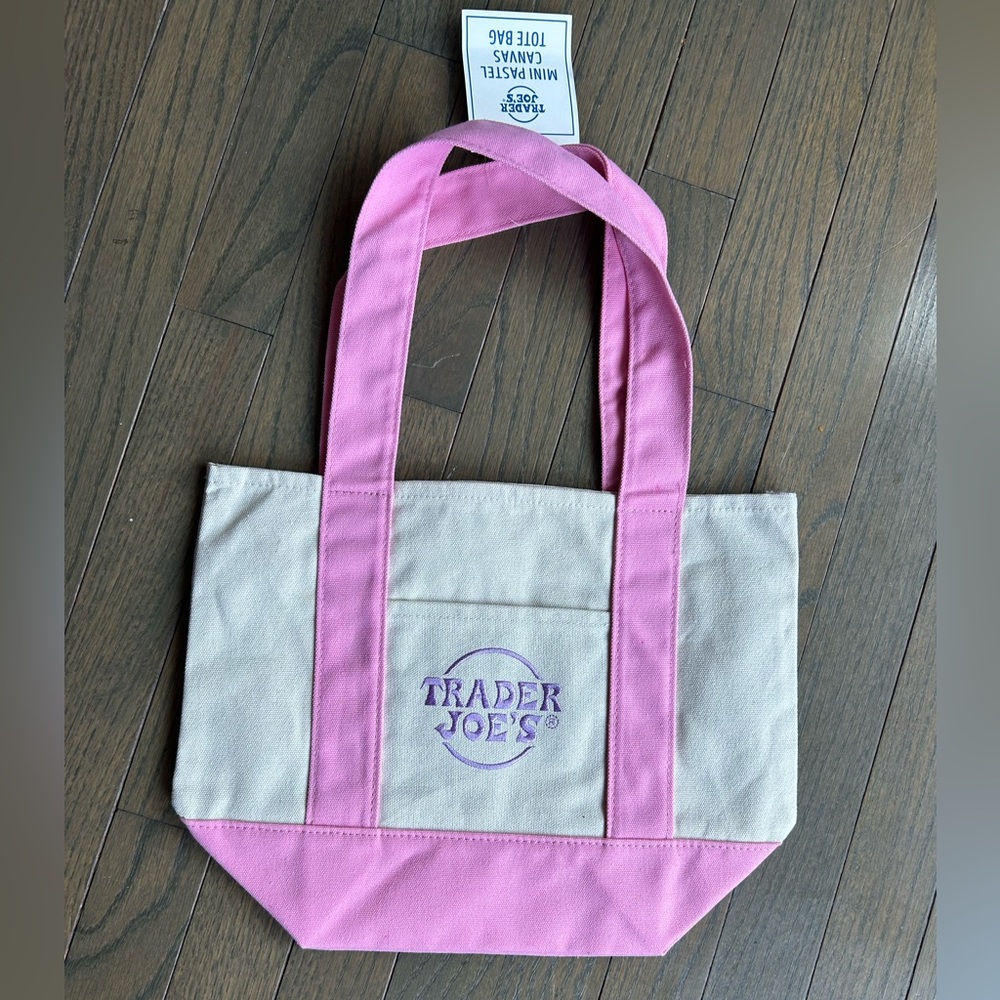Trader Joe’s Pink and Cream Mini Tote Bag